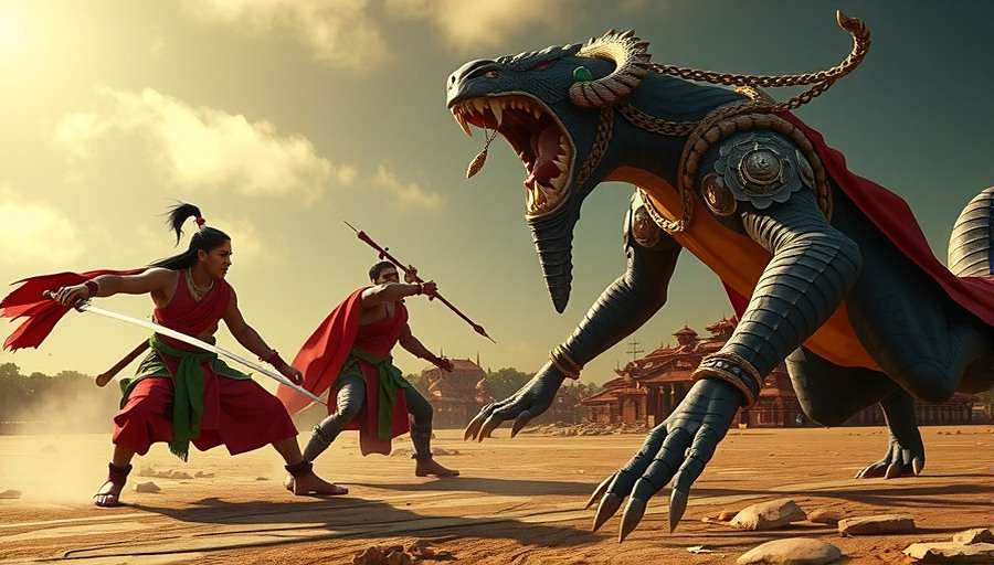 Anise Star Adventure Combat System Anise Star Adventure combat scene showing a Kshatriya warrior battling mythical creatures using traditional martial arts techniques