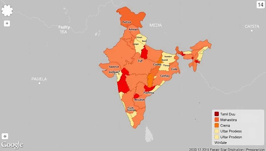 Anise Star Adventure Player Distribution in India Heat map visualization showing Anise Star Adventure player distribution across India with highest concentrations in Tamil Nadu, Maharashtra, and Uttar Pradesh